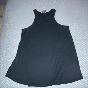 Classic Black Racerback Tank Top with High Neckline